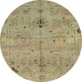 thumbnail image 1 of Ahgly Company Indoor Round Abstract Brownish Green Oriental Area Rugs, 3' Round, 1 of 6