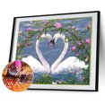 thumbnail image 1 of 5D DIY cisne parejas Rhinestone dibujo completo redondo taladro diamante imagen para regalo Likrtyny decoración de arte, 1 of 9