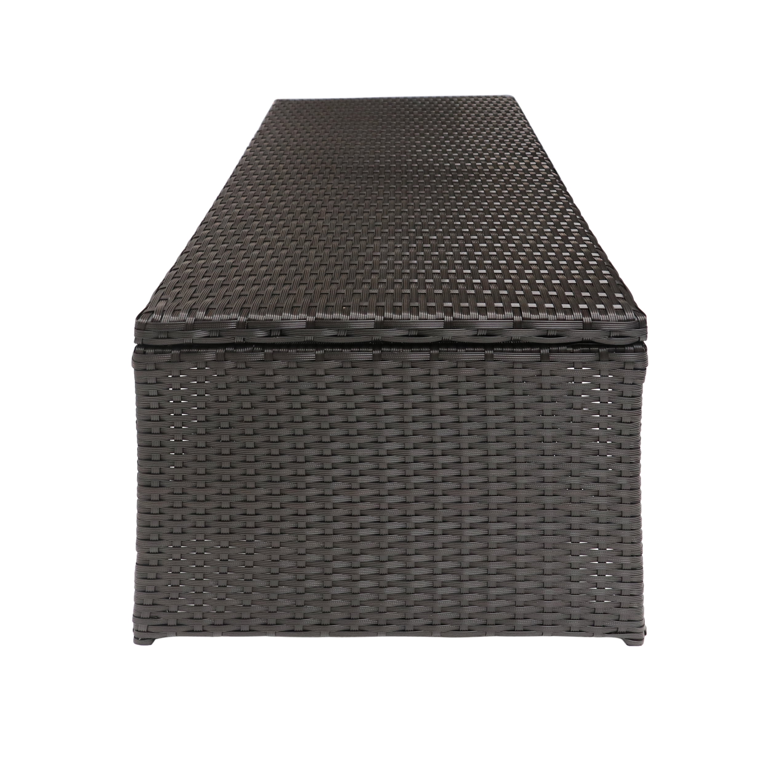 Outdoor Woven Surface Coffee Table, Leisure Center Table for Patio Garden, Brown
