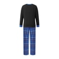 thumbnail image 2 of Christmas Family Pajama Matching Set Letters Print T-shirt Plaid Pants, 2 of 9