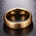 thumbnail image 5 of Wedding Ring Men or Women 6mm. Yellow Gold Hammered Tungsten Wedding Band, 5 of 5