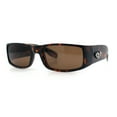thumbnail image 5 of Mens Winged Skull Emblem Mad Dog Narrow Rectangle Hardcore Manly Sunglasses Tortoise - Brown, 5 of 8