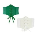 thumbnail image 1 of Corsé moldeador de cintura para mujer, 2 piezas, color sólido, estilo ancho, correa ajustable, estilo corte, 68 cm, faja de PU para mujer, 1 of 2
