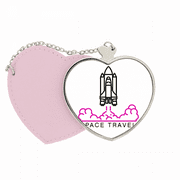 Space Shuttle Launches Space Travel Mirror Travel Purse Makeup Heart Pink