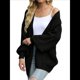 thumbnail image 2 of Chaqueta de Punto Extragrande de Larga con Abertura Frontal y Bolsillos para Mujer, Estilo 2025 Negro M, 2 of 8