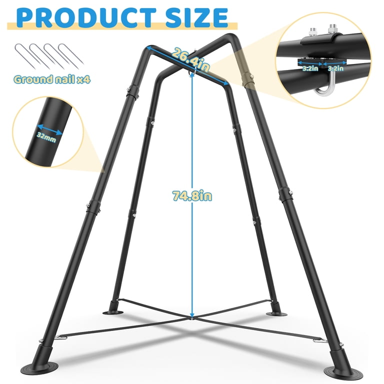 G TALECO GEAR Metal Swing Set with Play Tent Swing Chair, Outdoor