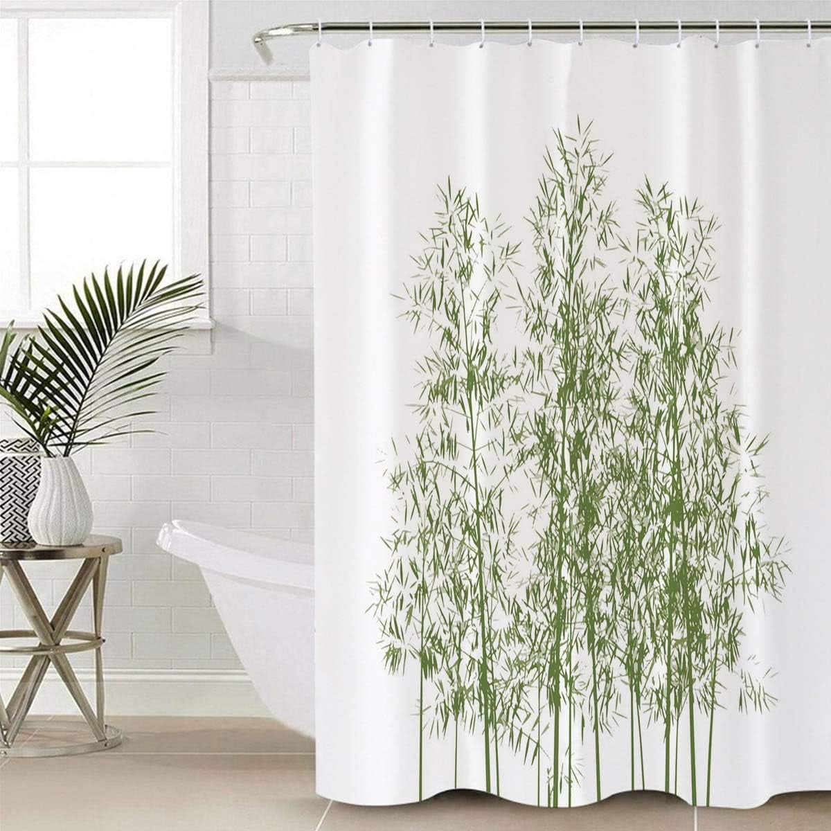 SPXUBZ Waterproof Shower Curtain Liner, Fresh Ink Bamboo Shower