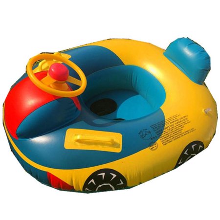 Baby Pool Float,with Summer Steering Wheel,Swim Ring Car Inflatable Toys,Infants Float Seat Boat for Kids Toddlers