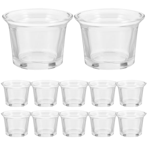 12-Pack Clear Glass Candle Holders Votive Candle Cups Tealight Holders for Home Decor and Events