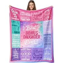 Bonus Daughter Gifts Blanket, Gift for Bonus Daughter, Stepdaughter Gifts from Stepmom, Bonus Daughter Gifts from Stepmom, Bonus Daughter Birthday Gifts for Stepdaughter Throw Blanket 50"X60"