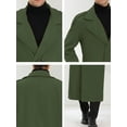 thumbnail image 6 of Unique Bargains Men's Pea Coat Notch Lapel Double Breasted Solid Color Overcoat L Olive Green, 6 of 6
