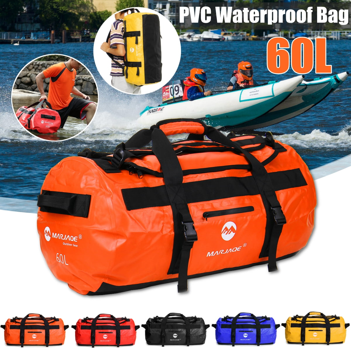60L Outdoor PVC Waterproof Bag Dry Sack Luggage Bag for Rafting Canoe