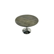 Alden Wood Top 36" Round Dining Table  - Fog Gray
