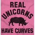 thumbnail image 2 of Real Unicorns Have Curves Rhinoceros Women's Graphic T Shirt Tees Brisco Brands S, 2 of 6