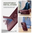 thumbnail image 5 of Pour iPhone 16 Pro Max Étui Magnétique avec Cache Coulissant pour Caméra & Support Réglable & Protecteur d'Écran Intégré, Étui Pare-Chocs Robustes - Noir Nuit, Rouge Vin, 5 of 5