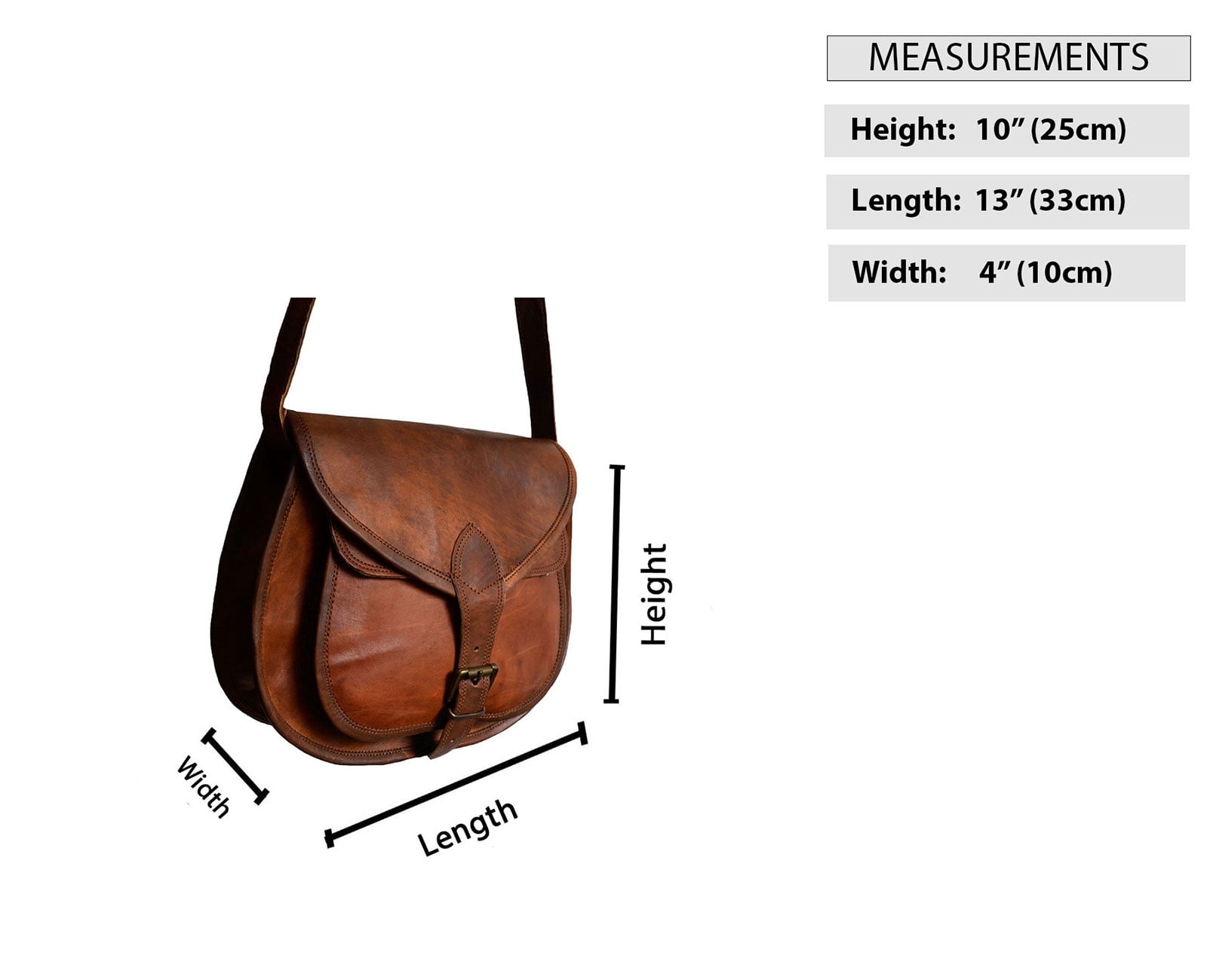 Madosh Genuine Leather Women's Brown Shoulder Purse Evening Sling Crossbody Bag Satchel