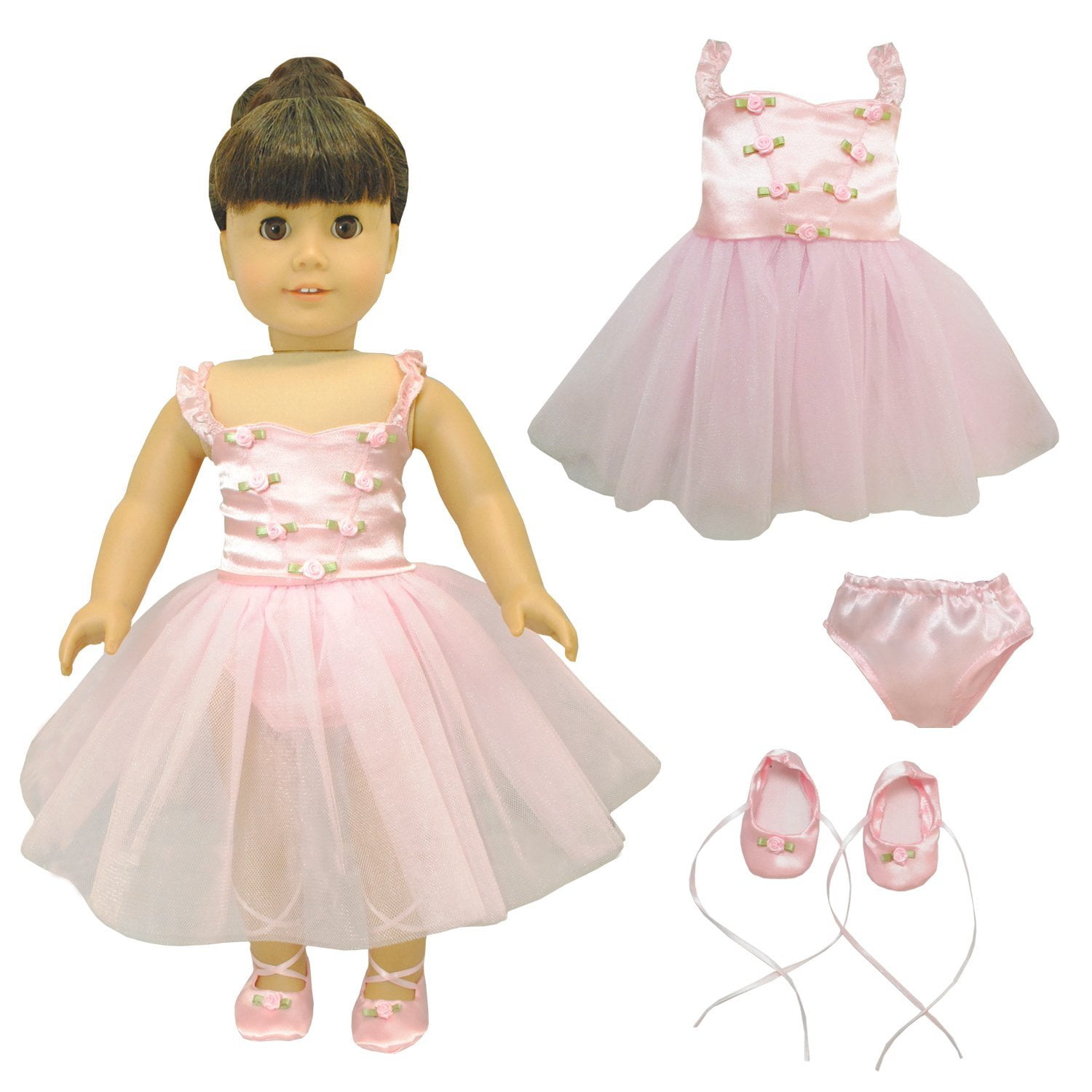 Pink Doll Clothes Ballet Dress Fit For 18 Inch American Girl Dolls Handmade #2