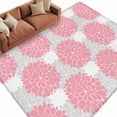 thumbnail image 2 of Pink Dahlia Area Rug 5x7 FT, Non Slip Bedroom Throw Carpet, Farmhouse Abstract Grey Floral Patterned Washable Soft Floor Carpet Non-Shedding Rug for Dining Room Bedside Classroom Desk, 2 of 9
