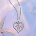 thumbnail image 2 of Mother Necklace Gifts for Mom, I Love You Mom Necklace Heart Pendant Rhinestone Jewelry with Box Birthday Mother's Day Gift, 2 of 4