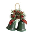 thumbnail image 2 of Adorno de campanas navideñas, decoración navideña clásica, campanas decorativas de hierro para corona. Pintura verde, 2 of 9