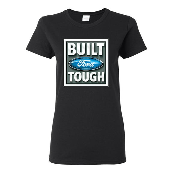 Wild Bobby, Ford Built Tough, Cars and Trucks, Women Graphic Tee, Black, Small