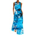 thumbnail image 2 of SMihono Robe Maxi Bohème d'Été pour Femmes Grande Taille Mode d'Été Imprimée Col en V Sans Manches Robe à Enfiler avec Poches Robe de Plage, 2 of 5