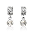 thumbnail image 1 of Aretes Ocean Heart OH15-315, baño de oro blanco con cristales en color blanco. Ocean Heart OH15-315, 1 of 2