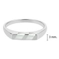 thumbnail image 3 of Casual Unisex Modern Slanted Bar White Mother of Pearl Inlaid Sterling Silver Ring Men and Women-7, 3 of 5