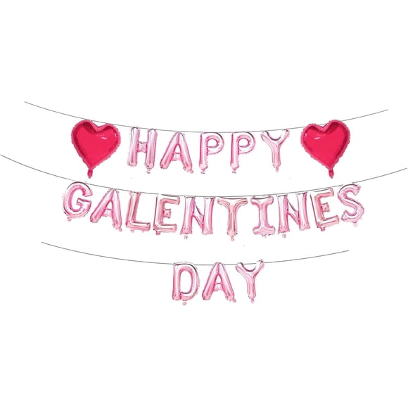 Estandarte con globos zdshow Feliz Día de San Valentín, 40 cm, oro rosa