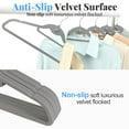 thumbnail image 3 of EasyPAG Velvet Stackable Hangers 30 Pack Non Slip Felt Hanger with 360°Swivel Hook, Ultra Thin and Space Saving Flocked Hangers for Suits, Shirts, Coats, Grey, 3 of 5
