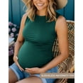thumbnail image 2 of Women's 3 Pack Maternity Tank Tops Shirts Sleeveless Crew Neck Pregnancy Shirts Clothes, 2 of 6