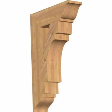 Ekena Millwork 4"W x 24"D x 36"H Merced Arts & Crafts Rough Sawn Bracket, Western Red Cedar