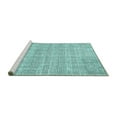 thumbnail image 2 of Ahgly Company Machine Washable Indoor Rectangle Oriental Turquoise Blue Industrial Area Rugs, 2' x 3', 2 of 4