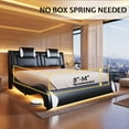 thumbnail image 7 of Merluxy Full Floating Bed Frame With LED Lights, Modern Faux Leather Upholstered Platform Bed,Black, 7 of 7