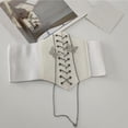 thumbnail image 3 of Cinturón de banda BLESIY Cinturón de corsé elástico con cadena de mariposa blanco, 3 of 8