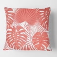 thumbnail image 2 of Designart Tropical Retro Foliage Coral I' Mid-Century Modern Throw Pillow - 16x16, 2 of 2