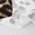 thumbnail image 5 of meiyoeat Leopard Print Lucky 8 Ball Bed Spread Queen for Girls, Black White Brown Queen Coverlet Set, 3-Piece, 1 Comforter and 2 Pillowcases, 5 of 7
