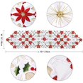thumbnail image 2 of HTOOQ Christmas Embroidered Table Runner, Luxury Holly Poinsettia Table Runner for Christmas Decorations, 15 x 70 Inch - -, 2 of 7