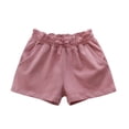 thumbnail image 5 of SHTXOZHI Solid Color Shorts for Girls Elastic High Waisted Shorts Cute Tie Casual School Uniform Shorts with Pockets, 5 of 8