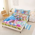 thumbnail image 2 of Erosebridal Spring Rose Flower Kid Bed Sheets, Easter Eggs King Sheets, Blue Pink, 4 Pieces, 2 of 5