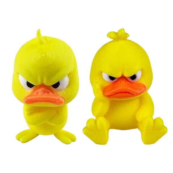 Gieenan 2pcs 3D Printed Angry Duck Figurine Decoration Tabletop Ornament For Office Home