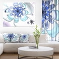 thumbnail image 1 of Light Blue Large Fractal Flower - Floral Canvas Art Print, 1 of 3
