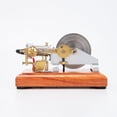 thumbnail image 2 of Hit and Miss Gasoline Engine Model, Mini Horizontal Air-Cooled 4-Stroke Single Cylinder Internal Combustion Engine with New Igniter, Brass Alloy Desktop Collectible Gift for Hobbyists, 2 of 9
