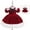 Burgundy, variant on Zwiiyzr Toddler Infant Baby Girls Birthday Princess Dress Holiday Christmas Cute Velvet Spliced Tulle Ruffled Dress Square Neck Solid Color Long Sleeves Dress For 1-4 Years Red
