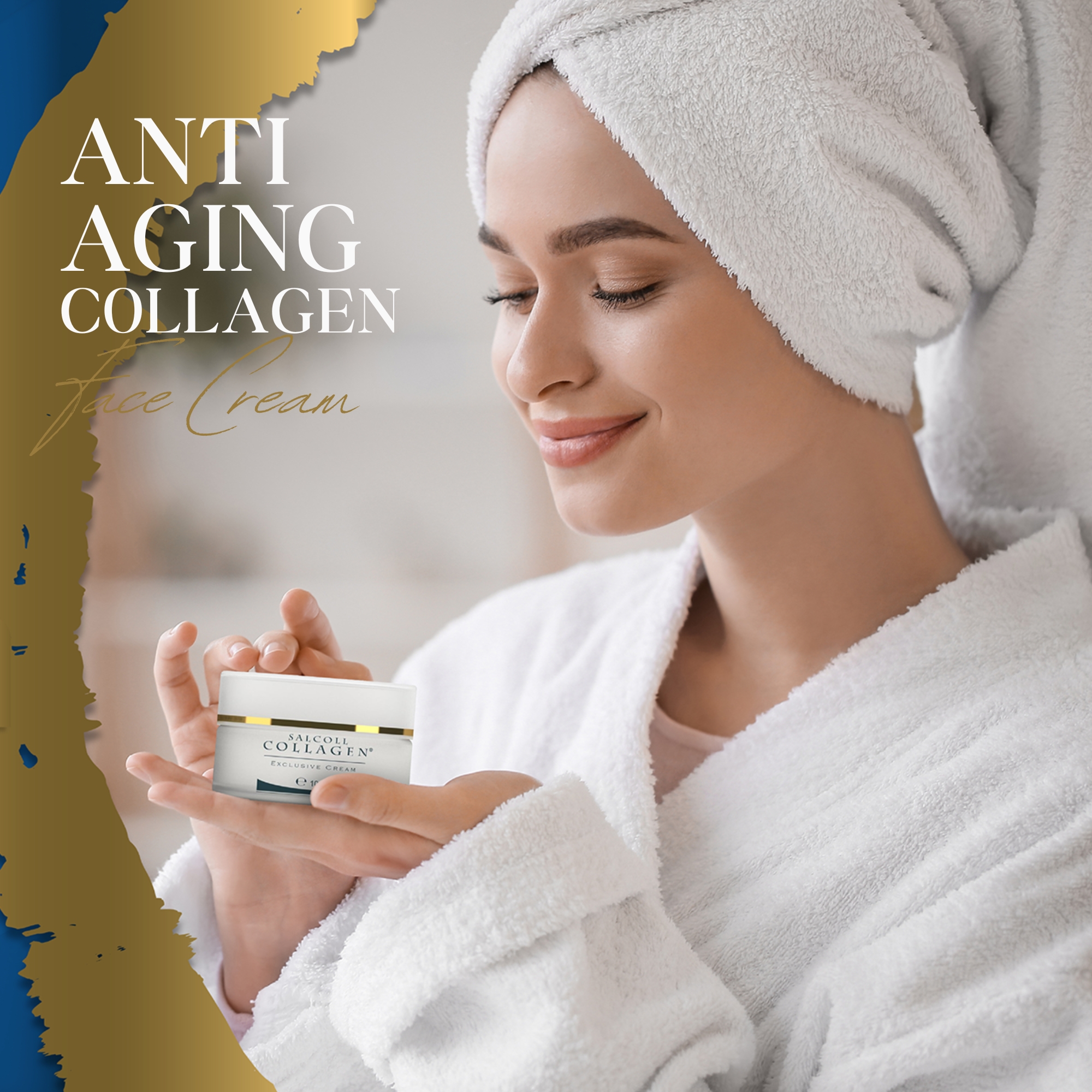 Salcoll Collagen, Collagen 100% Natural Anti-Aging Face Cream with Marine Collagen - 100 ml