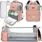 Gimars Diaper Bag Backpack with Changing Station, Multifunctional 900D Waterproof Travel Baby Bag, Large Capacity Baby Bag with USB Charging Port, Baby Registry Search Shower Gifts for Boy Girl, Pink