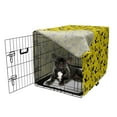 thumbnail image 5 of Yellow Bird Dog Crate Cover, Bicolour Design Pattern of Silhouette Style Avian and Flower Petals, Easy to Use Pet Kennel Cover Small Dogs Puppies Kittens, 7 Sizes, Yellow Indigo, by Ambesonne, 5 of 6