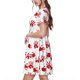thumbnail image 2 of Easygdp Bloody Hand para Vestido Transpirable de Mujer, Vestido Suelto de Manga Corta con Pliegues y Bolsillos para el Verano, 2 of 6