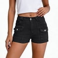 thumbnail image 5 of Aimik Women's Solid Denim Shorts Fashion High Waist Jeans with Pockets Summer Casual Comfortable Bottoms, 5 of 6