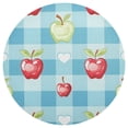 thumbnail image 3 of Ryvnso Fruit and Heart Checkered Grid Round Plate Mats Dining Table Placemat Set of 4 for Holiday Decoration, 3 of 7